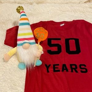 NWT 50 Birthday gnome and Vintage tee shirt, large